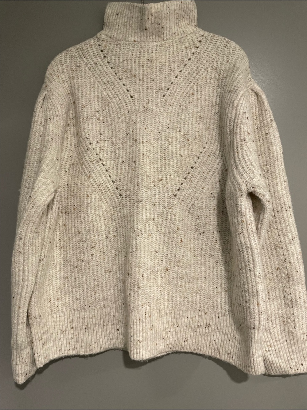 Cream Speckled Half-Zip Sweater - Picture 2 of 3